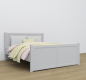 Preview: Doppelbett aus selektiertem Vollholz in grau - artigo.at