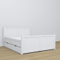 Preview: Doppelbett aus selektiertem Vollholz in weiß - artigo.at