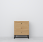 Preview: Kommode Lofty aus Eichenholz, Gestell aus pulverbeschichtetem Stahl - artigo.at