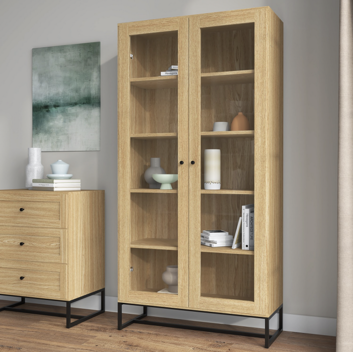Vitrine LOFTY breit - Eichenholz