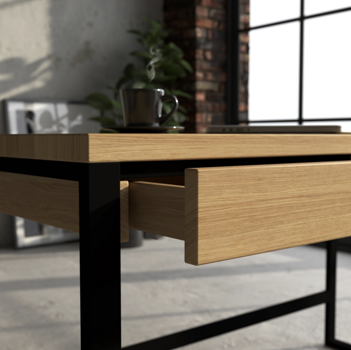 Schreibtisch mit Schubladen im Loft Stil Details - artigo.at