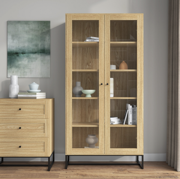 Vitrine LOFTY breit - Eichenholz