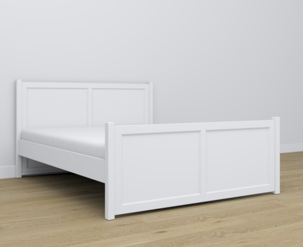 Doppelbett aus selektiertem Vollholz in weiß - artigo.at