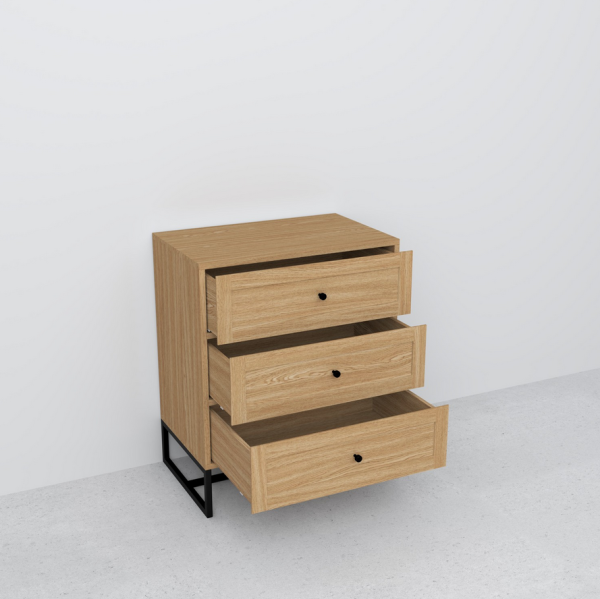 Kommode Lofty aus Eichenholz, Gestell aus pulverbeschichtetem Stahl - artigo.at